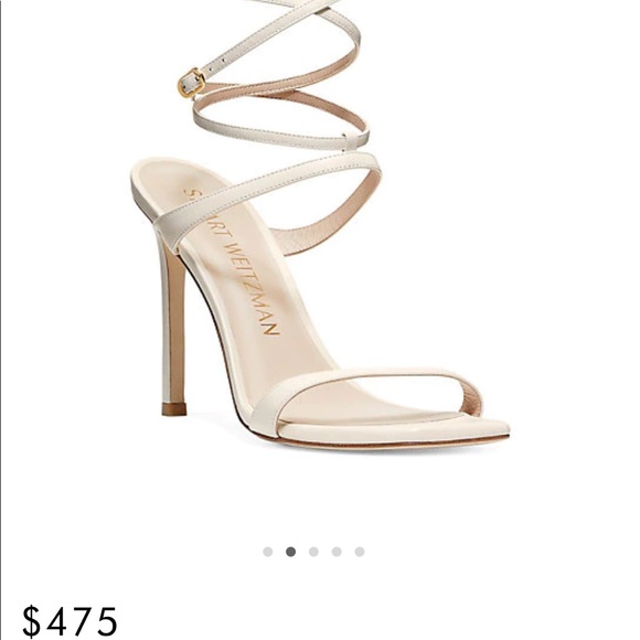 Stuart Weitzman Gold 8.5 Tie Up Heeled Sandals - Picture 1 of 6